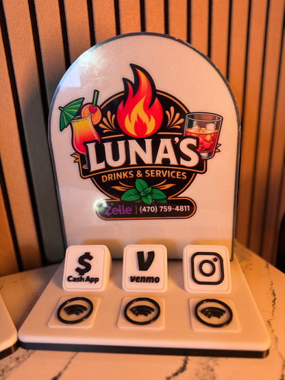 CleanMark TapStand™ | Custom NFC Payment, Tipping & Social Media Display