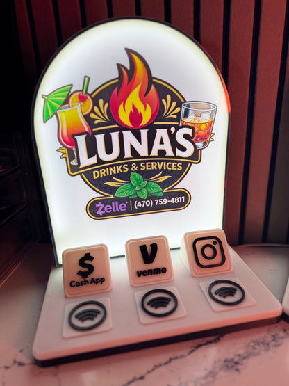 CleanMark TapStand™ | Custom NFC Payment, Tipping & Social Media Display