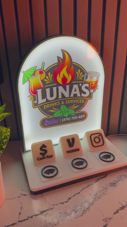 CleanMark TapStand™ | Custom NFC Payment, Tipping & Social Media Display